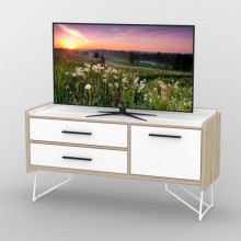 Тумба під телевізор Тиса Мебель ТВ-404 Дуб сонома Білий 73x44x139 см