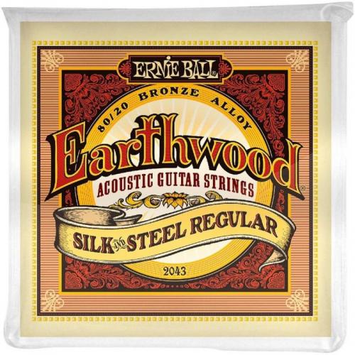 Струни для акустичної гітари Ernie Ball 2043 Earthwood 80/20 Bronze Silk and Steel Reguilar Acoustic Guitar Strings 13/56 Струни для акустичної гітари Ernie Ball 2043 Earthwood 80/20 Bronze Silk and Steel Reguilar Acoustic Guitar Strings 13/56