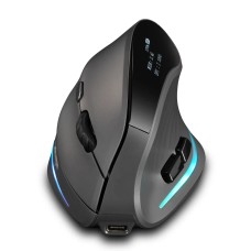 Вертикальна миша бездротова Zelotes F-35C з акумулятором RGB підсвічуванням 2,4G Bluetooth Black