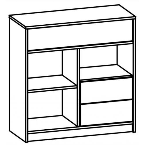 Комод Меблі Сервіс 1 Д3Ш Типс Дуб самоа + білий (Son-1) Комод Меблі Сервіс 1 Д3Ш Типс Дуб самоа + білий (Son-1)