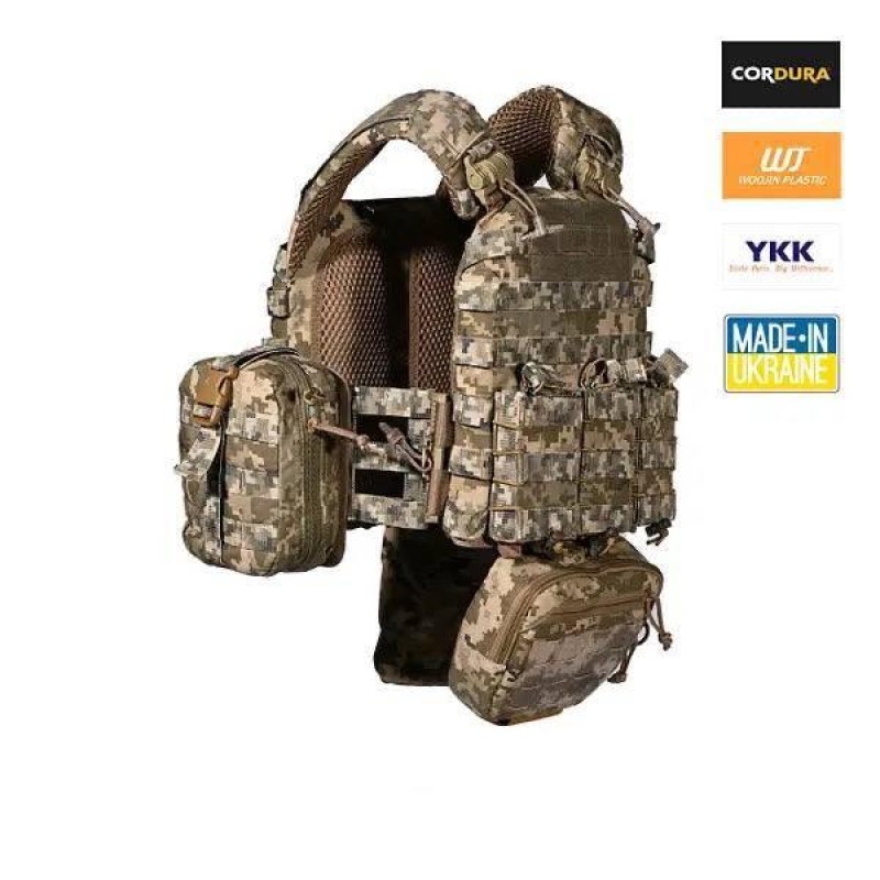 Плитоноска та 6 підсумків без плит No Brand М5 Піксель (2132250759)