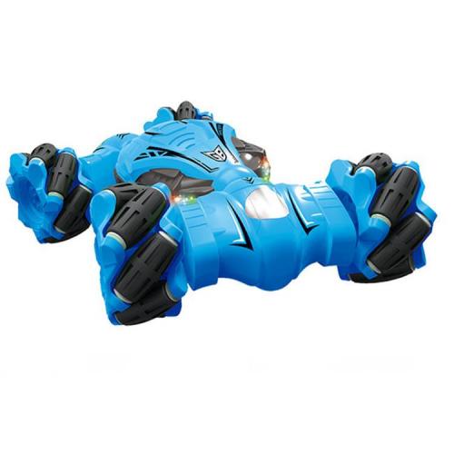 Трукова дрифт машинка перевертень 26см на радіокеруванні жестами та пультом YT Drift Stunt Car 510 звукові та світлові ефекти обертання на 360° Синя