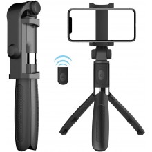 Селфі-палка Usams трипод для телефонів 3 режими з Bluetooth-пультом 18,6 - 70 см. Чорний (L01s)