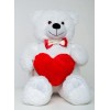 Плюшевий ведмедик з серцем Mister Medved Майк 85 см Білий (027)