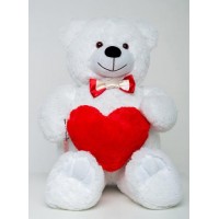 Плюшевий ведмедик з серцем Mister Medved Майк 85 см Білий (027) Плюшевий ведмедик з серцем Mister Medved Майк 85 см Білий (027)