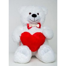 Плюшевий ведмедик з серцем Mister Medved Майк 85 см Білий (027)