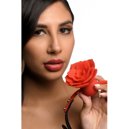 Кляп Master Series Blossom Silicone Rose Gag - Red