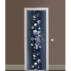 Наклейка на двері Zatarga «Кубічний вибух» 650х2000 мм вінілова 3Д наклейка декор самоклеюча