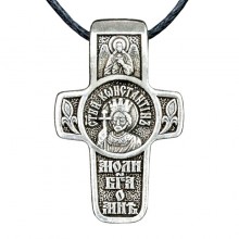 Хрест натільний срібний Silvering Костянтин Святий Рівноапостольний Імператор Костянтин 3х1,8х0,2 см (19552)