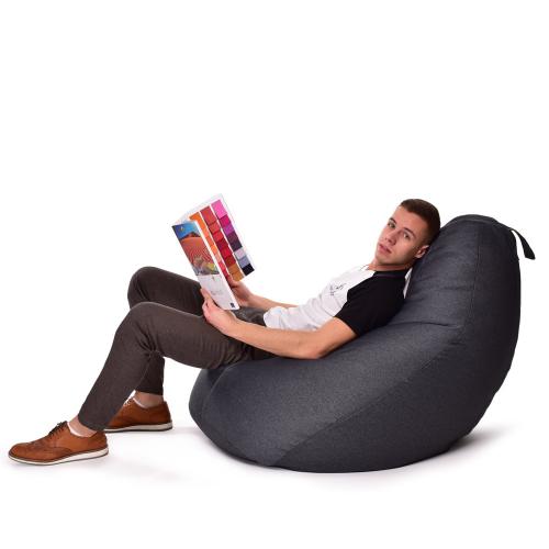 Крісло Мішок Груша Рогожка 150х100 Студія Комфорту Великий сірий Крісло Мішок Груша Рогожка 150х100 Студія Комфорту Великий сірий