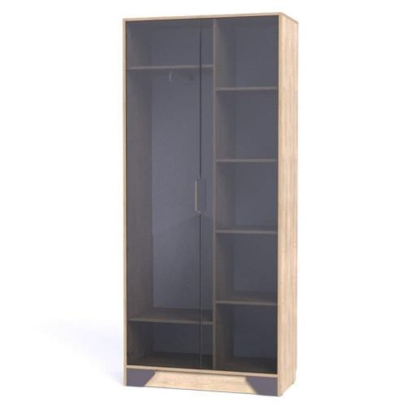 Шафа-Пенал Тиса Мебель Модуль-110 Дуб сонома Графіт 205x40x90 см