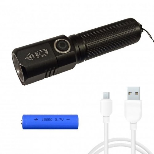Ліхтарик тактичний світлодіодний акумуляторний Rablex RB262-300000W zoom Чорний Ліхтарик тактичний світлодіодний акумуляторний Rablex RB262-300000W zoom Чорний