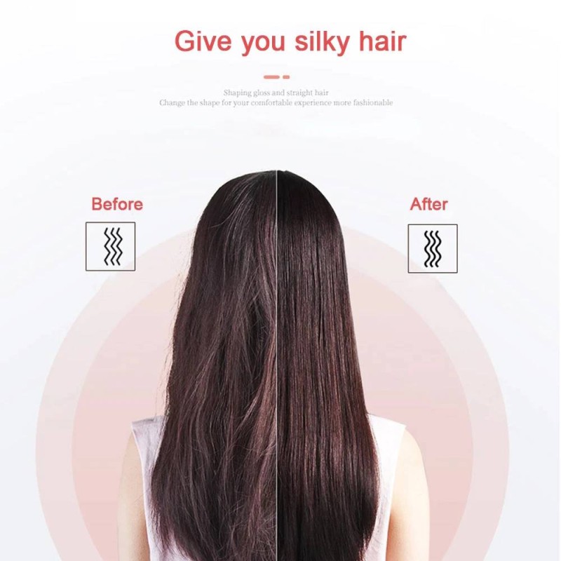 Електричний гребінець-випрямляч для волосся Hair Style UKC праска з турмаліновим покриттям 6 температурних режимів Білий