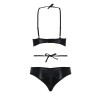 Комплект білизни Passion NAVEL SET black L/XL Black, трусики, ліф, мереживні та латексні вставки в інтернет супермаркеті PbayMarket!