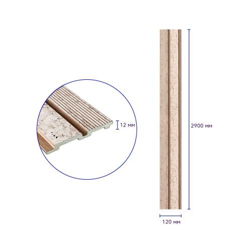 Декоративна стінова рейка Sticker Wall PS 2900x120x12 мм Бежевий (SW-00001748) Декоративна стінова рейка Sticker Wall PS 2900x120x12 мм Бежевий (SW-00001748)