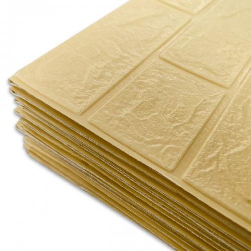 Самоклеюча декоративна 3D панель 3D Loft OS-BG09-3 Під бежеву цеглу в рулоні 3080x700x3мм