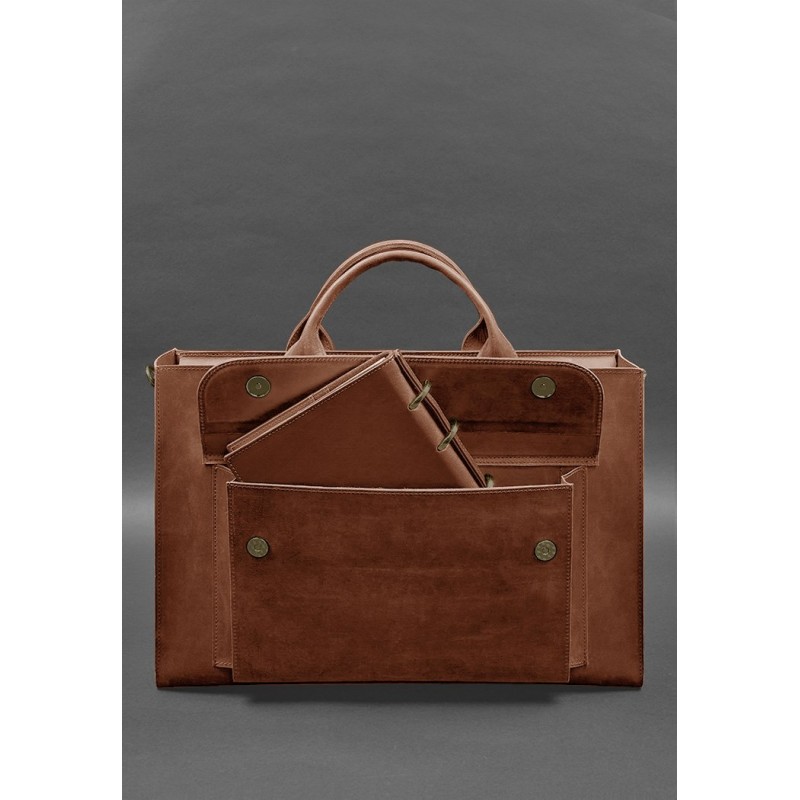 Шкіряна сумка для ноутбука та документів Універсальна світло-коричнева Crazy Horse BlankNote