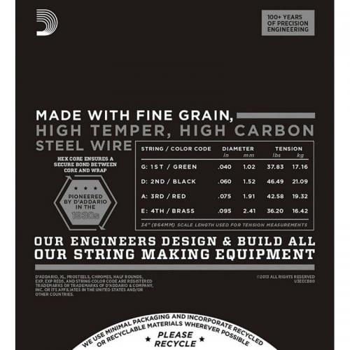 Струни для бас-гітари D'Addario ECB80 Chromes Flatwound Super Light Bass Strings 40/95 Струни для бас-гітари D'Addario ECB80 Chromes Flatwound Super Light Bass Strings 40/95