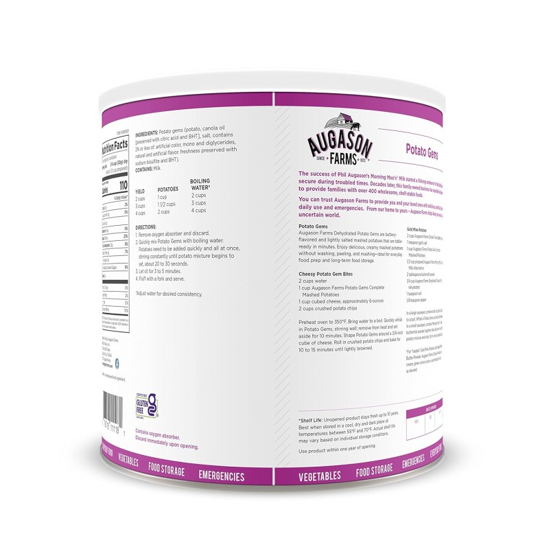 Картопляне пюре з великим терміном придатності 10 років Augason Farms, сублімоване, 45 порцій