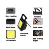 Ліхтарик - брелок акумуляторний з карабіном та магнітом Keychain Light 15155 Mini COB Чорний