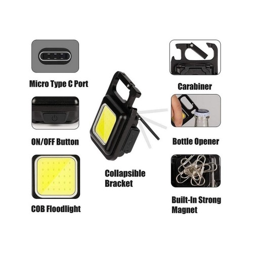 Ліхтарик - брелок акумуляторний з карабіном та магнітом Keychain Light 15155 Mini COB Чорний Ліхтарик - брелок акумуляторний з карабіном та магнітом Keychain Light 15155 Mini COB Чорний