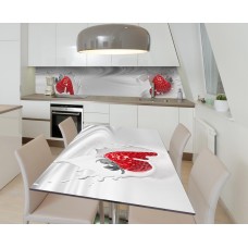 Наклейка 3Д вінілова на стіл Zatarga «Молочна полуниця» 650х1200 мм (Z184085/1st)