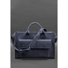 Шкіряна сумка для ноутбука та документів Універсальна синя Crazy Horse BlankNote