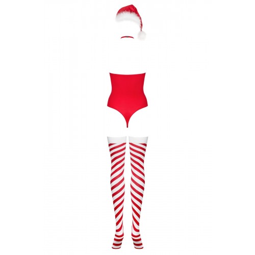 Боді Obsessive Kissmas teddy red L/XL (м'ята упаковка!!!)