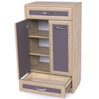 Тумба для взуття Тиса Мебель ТО-145 Дуб сонома Графіт 105x60 см