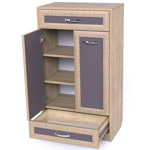 Тумба для взуття Тиса Мебель ТО-145 Дуб сонома Графіт 105x60 см Тумба для взуття Тиса Мебель ТО-145 Дуб сонома Графіт 105x60 см