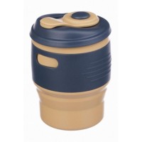 Складана силіконова склянка з кришкою Collapsible 350 мл COFFEE