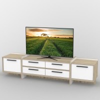 Тумба під телевізор Тиса Мебель ТВ-306 Дуб сонома Білий 67x42x180 см Тумба під телевізор Тиса Мебель ТВ-306 Дуб сонома Білий 67x42x180 см