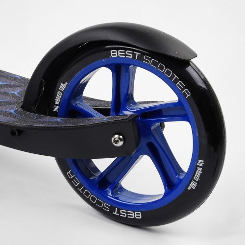 Самокат двоколісний Best Scooter з PU колесами 1 амортизатором Black/Blue (99663)