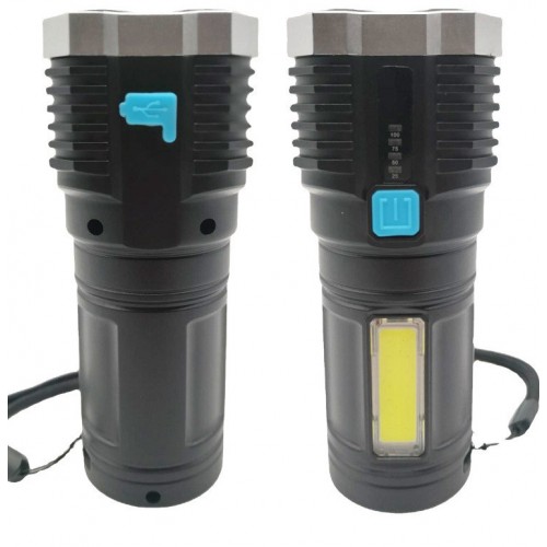 Ліхтар ручний Police X509/L-S03-4LED 3030+COB з/в USB-micro Чорний ABS пластик (X509) Ліхтар ручний Police X509/L-S03-4LED 3030+COB з/в USB-micro Чорний ABS пластик (X509)