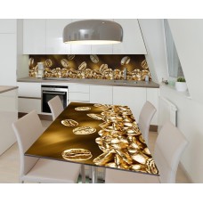 Наклейка 3Д вінілова на стіл Zatarga «Шик золотого зерна» 650х1200 мм для будинків, квартир, столів, кофейн,