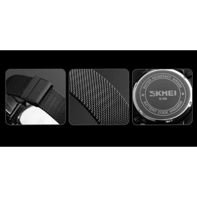 Чоловічий наручний годинник Skmei Moon 9168 Чорний