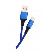 Кабель Tecro (TC-0100BE) USB-USB Type-C 1 м Синій