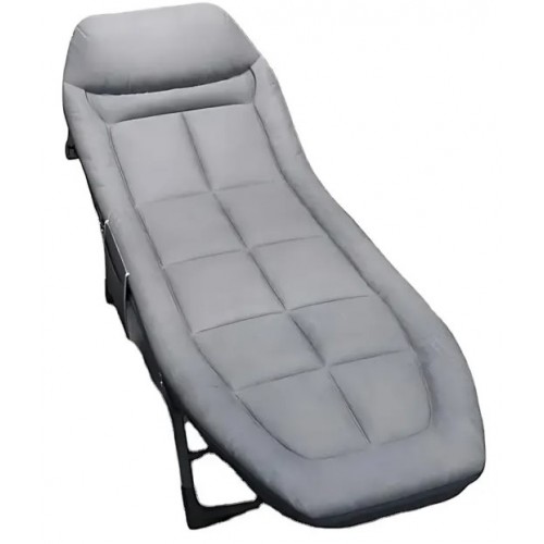 Розкладне ліжко No Brand Комбат Jet Folding-Bed крісло-лежак із подушкою та матрацом до 150 кг 180х60х30 см Сірий (2104618498)