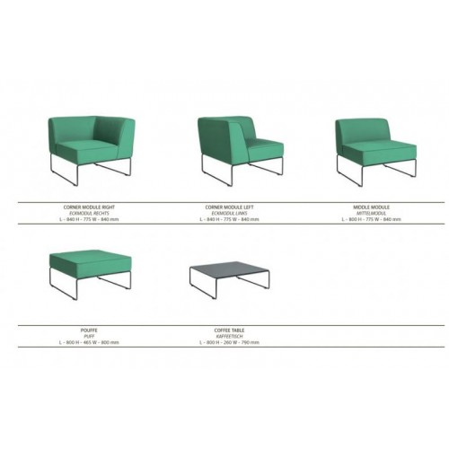 Модульний диван Cruzo Діас для саду Синій (d0006-11035506) Модульний диван Cruzo Діас для саду Синій (d0006-11035506)