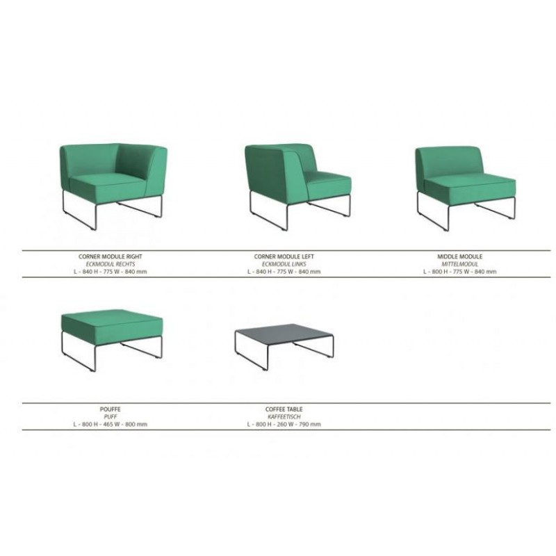 Модульний диван Cruzo Діас для саду Синій (d0006-11035506)