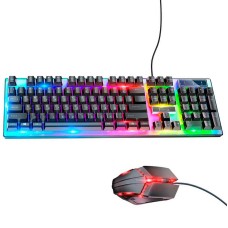 Комплект клавіатура та миша з підсвічуванням Combo HOCO Luminous gaming GM18 Black