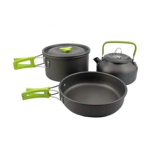 Набір туристичного посуду алюмінієвого Cooking Set DS-308 8148