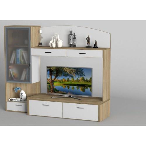 Стінка в вітальню Тиса Мебель Вітальня-109 Сонома Білий 1750x450x1820 мм Стінка в вітальню Тиса Мебель Вітальня-109 Сонома Білий 1750x450x1820 мм