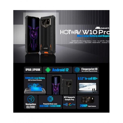 Захищений смартфон HOTWAV W10 Pro 6/64gb Black