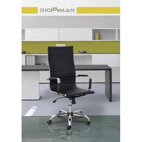 Офісне крісло керівника Richman Балі Хром DeepTilt Сіре Офісне крісло керівника Richman Балі Хром DeepTilt Сіре