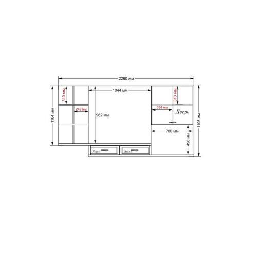 Стінка в вітальню Тиса Мебель Вітальня-203 Сонома Білий 1200x300x2260 мм