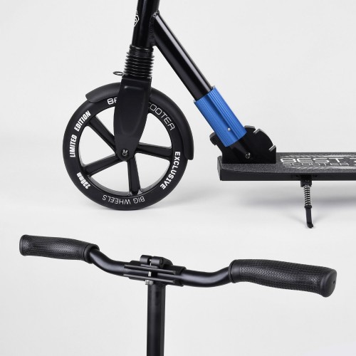 Самокат алюмінієвий Best Scooter з PU колесами і 1 переднім амортизатором Black/Blue (99631) Самокат алюмінієвий Best Scooter з PU колесами і 1 переднім амортизатором Black/Blue (99631)
