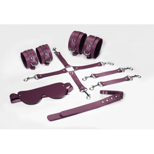 Набір Feral Feelings BDSM Kit 5 Burgundy, наручники, поножі, хрестовина, маска, падл в інтернет супермаркеті PbayMarket!