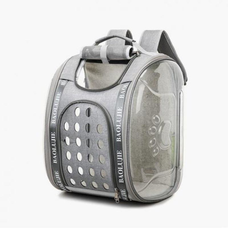 Сумка-рюкзак перенесення Baolujie для домашніх тварин 43х40х32 Сірий (IBA019S)