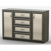 Комод Тиса Мебель АКМ-67 1 Венге Дуб молочний 45x90x140 см Комод Тиса Мебель АКМ-67 1 Венге Дуб молочний 45x90x140 см